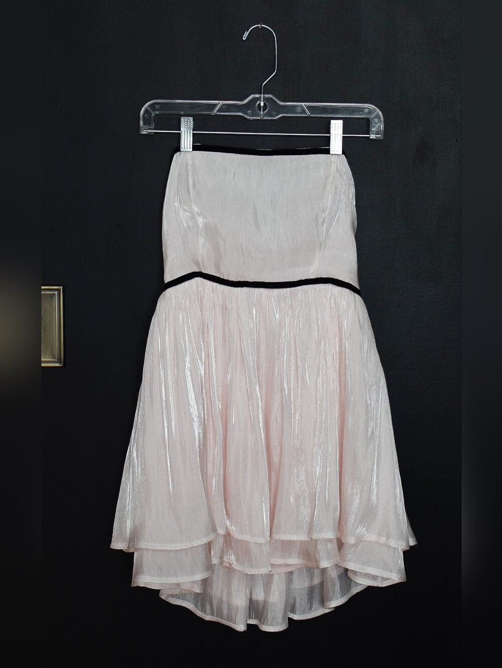 Free People Daisy Strapless Mini Dress Pink Velvet Trim Size S Romantic Feminine - Picture 3 of 10